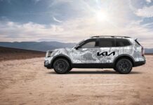 Un modificado Kia Telluride X-Pro se prepara para competir en el “Rally Rebelle 2024”